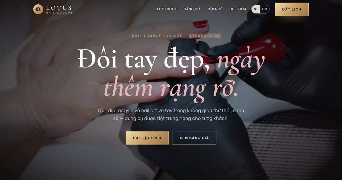 Preview of the Lotus Nail Lounge website concept