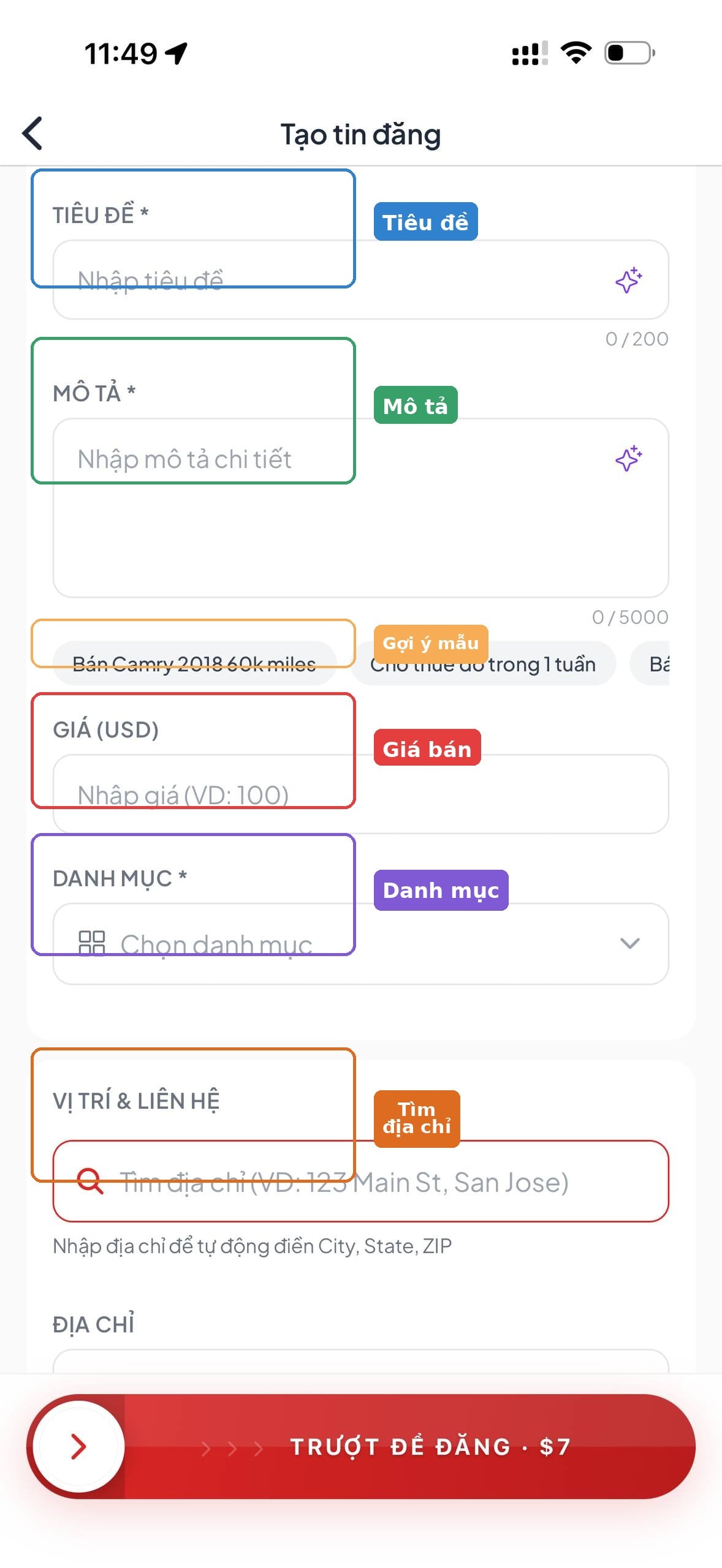 Bước 5: Nhập tiêu đề và mô tả