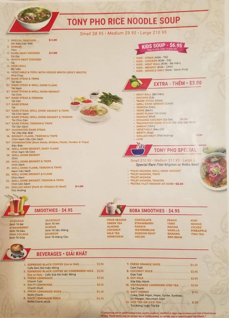 Tony Phở – Nhà Hàng Việt Nam Chuyên Phở & Nướng | Denver