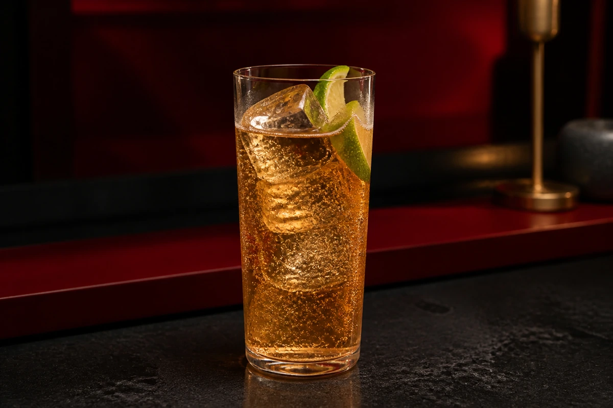 LÚA Highball với bourbon, trà sen, chanh và soda