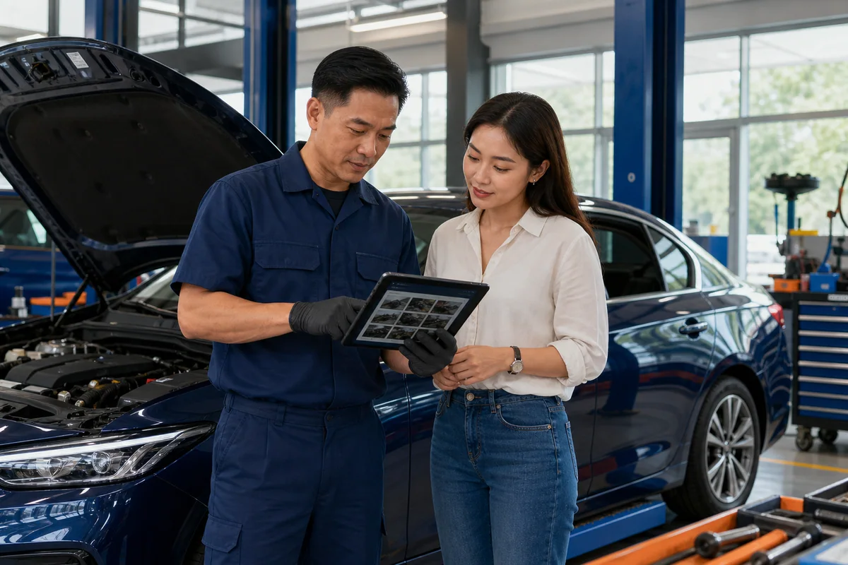 Khu vực sửa xe sạch trong câu chuyện khách hàng của MINH PHÁT AUTO CARE