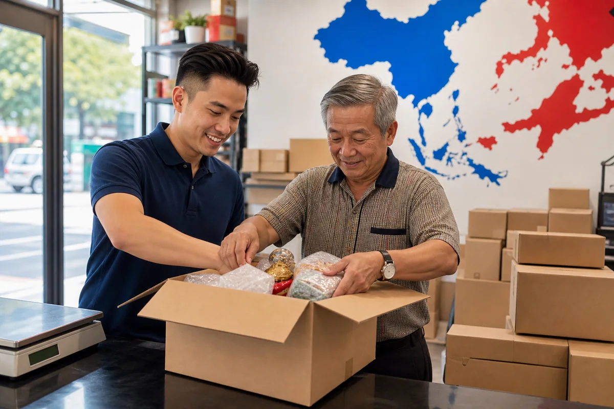 Gia đình Việt tại Mỹ chuẩn bị và đóng một thùng quà gửi về Việt Nam
